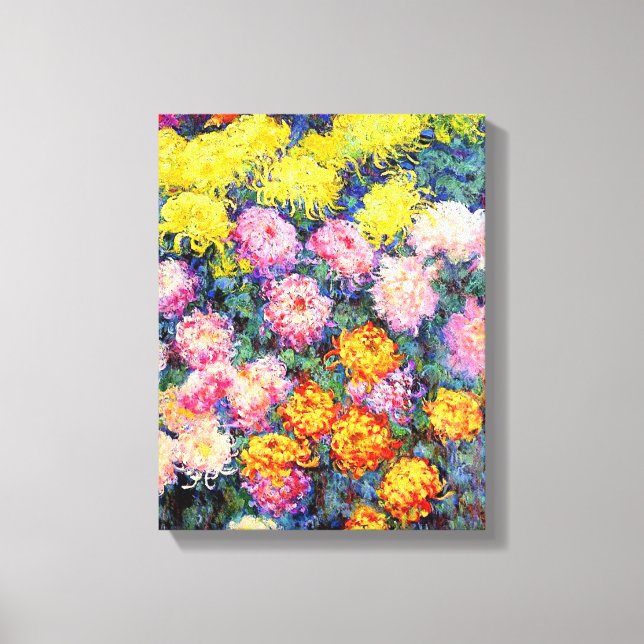 Monet - Bed of Chrysanthemums, Canvas Print (Front)