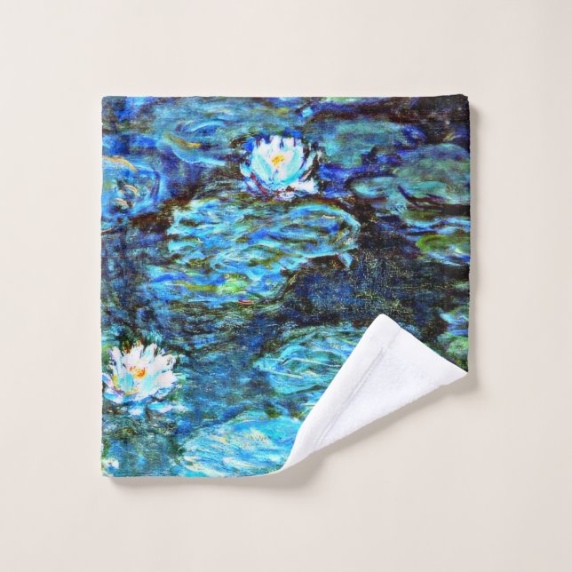 Monet - Blue Water Lilies, célèbre impressionnisme (Gant de toilette)