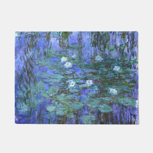 Monet Blue Water Lilies Fine Art Doormat (Front)