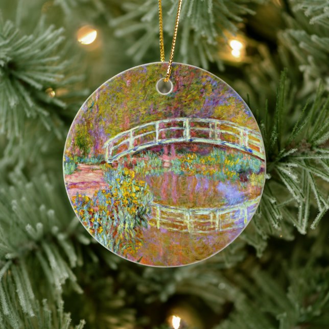 Monet - Bridge in Monet's Garden Ceramic Ornament (Tree)