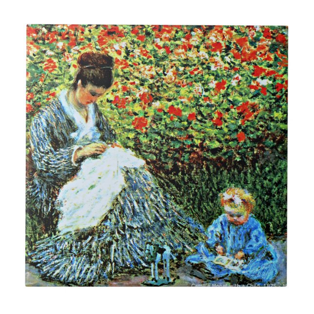 Monet - Camille Monet and Child Tile (Front)