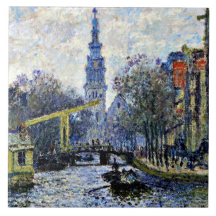 Monet - Canal in Amsterdam,  Tile