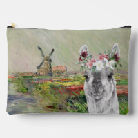 Monet Champ Tulipes and Fancy Llama Makeup Bag