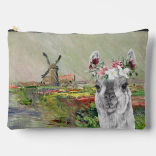 Monet Champ Tulipes and Fancy Llama Makeup Bag