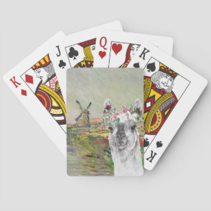 Monet Champ Tulipes and Fancy Llama Playing Cards