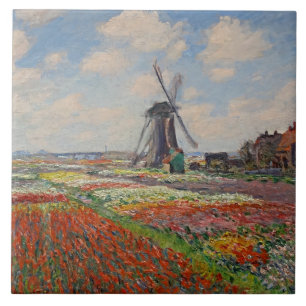 Monet - Champs de Tulipes in Holland Tile