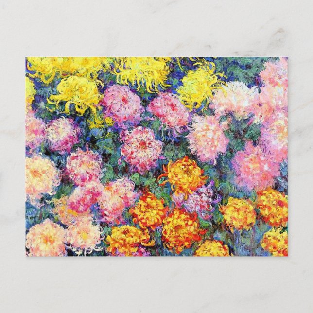 Monet - Chrysanthemums, 1897 painting,  Postcard (Front)