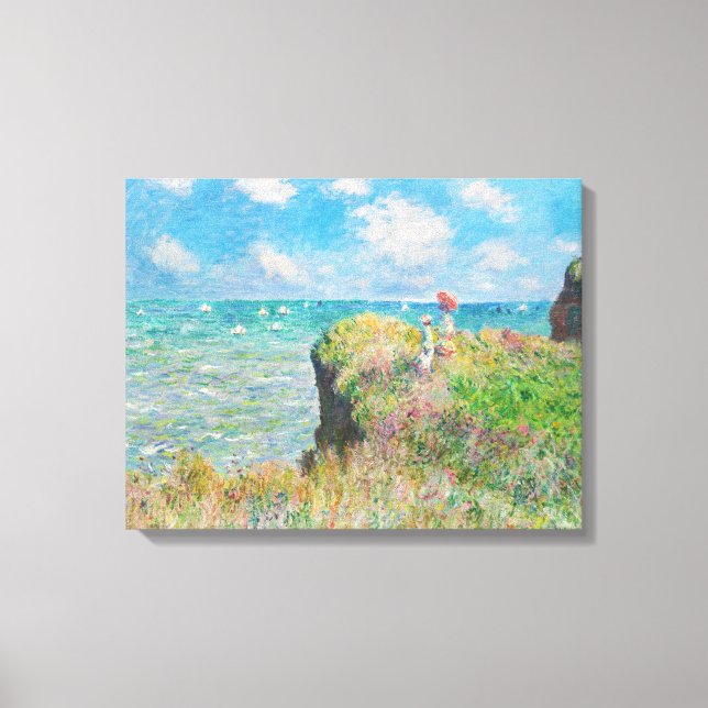 Monet Cliff Walk at Pourville Canvas Print (Front)