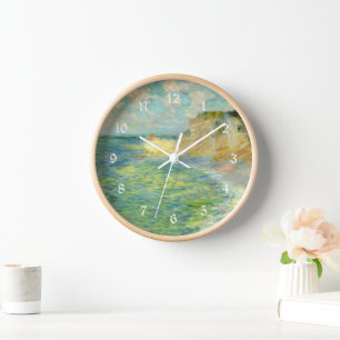 Monet - Cliffs at Amont, famous painting Clock