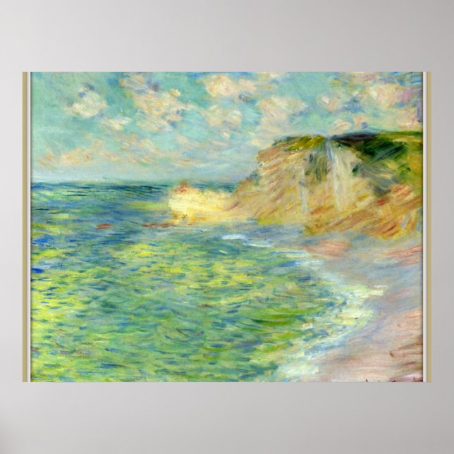 Monet - Cliffs at Amont Poster (Front)