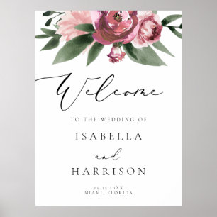 MONET   Dusty Rose Blush Floral Wedding Welcome Poster
