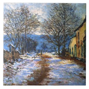 Monet - Effect of Snow at Limetz, Tile