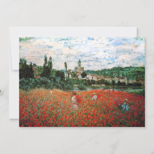 Monet Field of Red Poppies Invitations (Front)