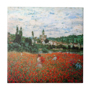 Monet Field of Red Poppies Tile