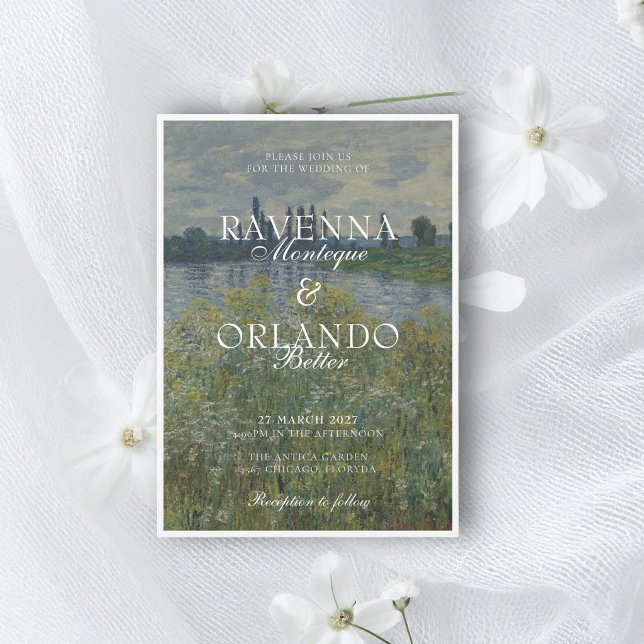 Monet Fine Art Estate Romantic Wedding Invitation (Creator Uploaded)