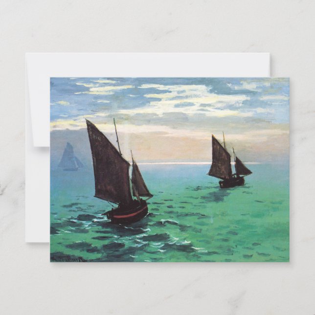 Monet Fishing Boats at Sea Invitations (Front)