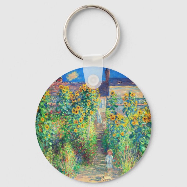 Monet Flower Garden Keychain (Front)