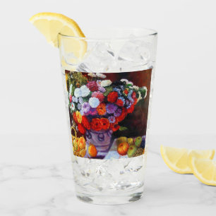 Monet Flowers and Fruit Glass