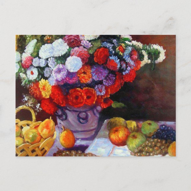 Monet Flowers and Fruit Postcard (Front)
