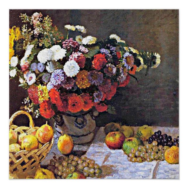 Monet - Flowers and Fruit Poster (Front)