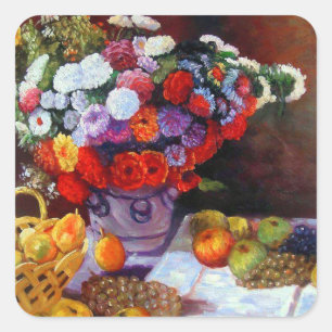 Monet Flowers and Fruit Square Sticker