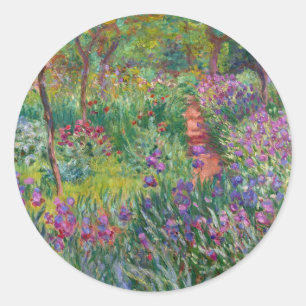 monet flowers vintage the-iris-garden-at-giverny classic round sticker
