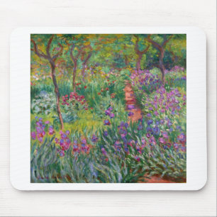 monet flowers vintage the-iris-garden-at-giverny mouse pad