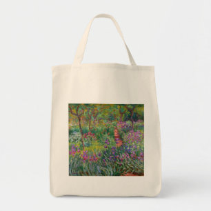 monet flowers vintage the-iris-garden-at-giverny tote bag