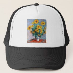 Monet France Bouquet Sunflowers Impressionist Peop Trucker Hat