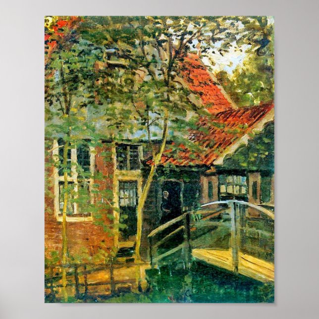 Monet France Impressionist People Little Bridge Pa Poster (Front)