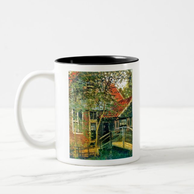 Monet France Impressionist People Little Bridge Pa Two-Tone Coffee Mug (Left)