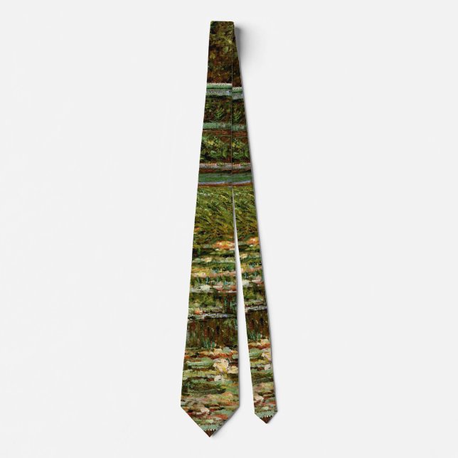 Monet French Japanese Bridge Art Tie (Front)