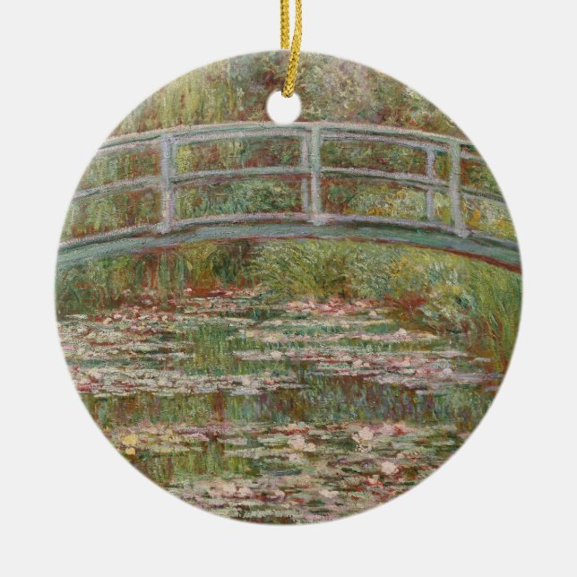 Monet French Japanese Bridge Giverney Ceramic Ornament (Front)