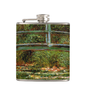 Monet French Japanese Bridge Giverney Hip Flask