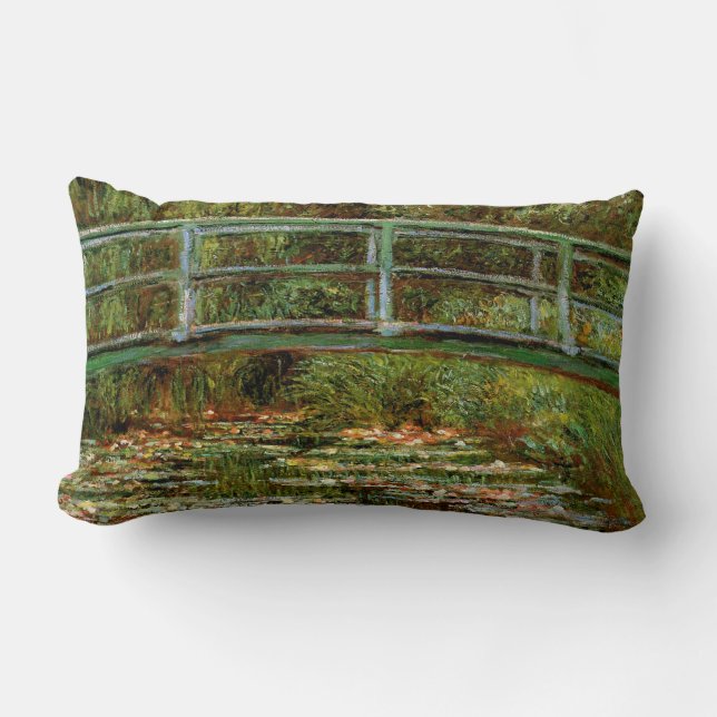 Monet French Japanese Bridge Giverney Lumbar Pillow (Front)