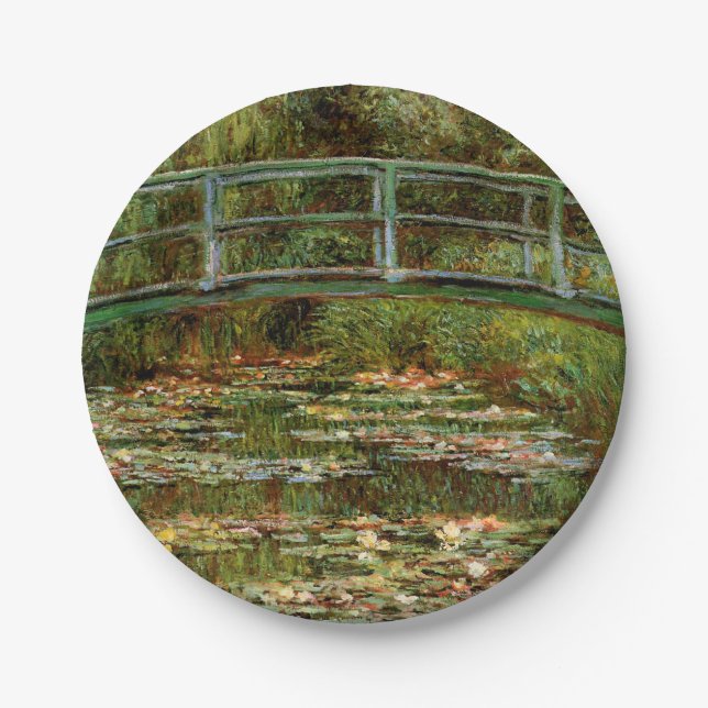 Monet French Japanese Bridge Giverney Paper Plate (Front)