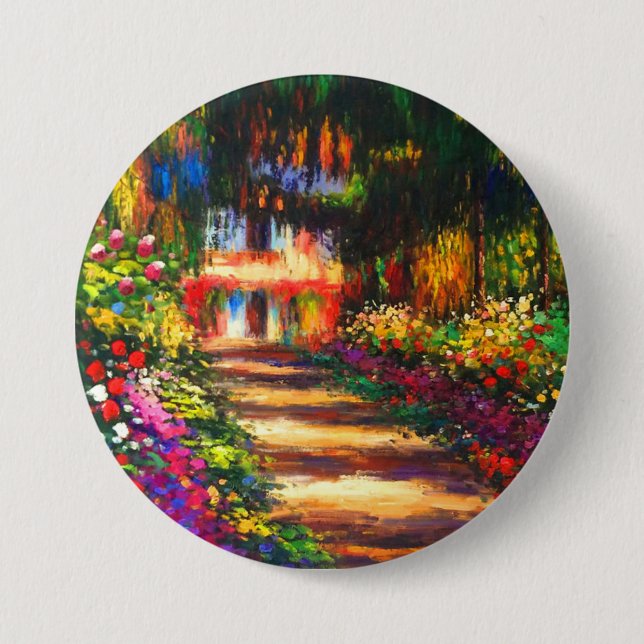 Monet Garden at Giverny 3 Inch Round Button (Front)