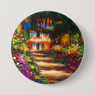 Monet Garden at Giverny 3 Inch Round Button
