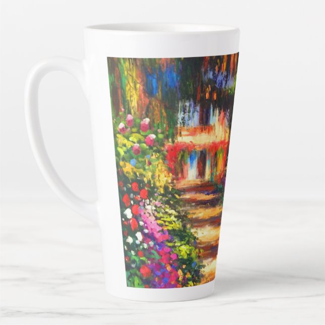 Monet Garden at Giverny Latte Mug (Left)