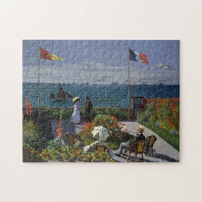 Monet Garden at Sainte-Adresse Painting Jigsaw Puzzle (Horizontal)