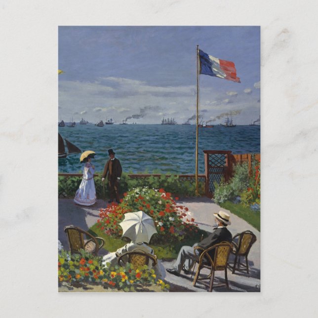 Monet Garden at Sainte-Adresse Painting Postcard (Front)