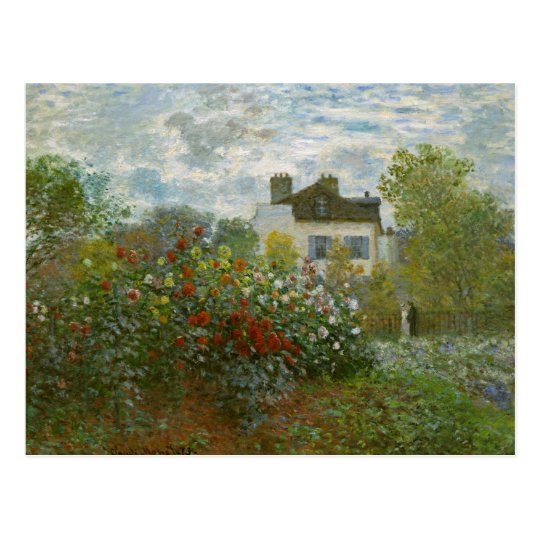 Monet Garden in Argenteuil Fine Art Postcard