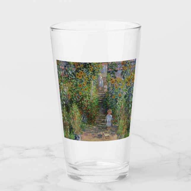 Monet Garden Vetheuil Impressionim Painting Glass (Front)