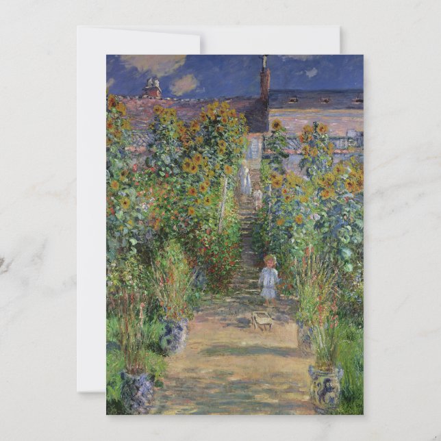 Monet Garden Vetheuil Impressionim Painting Invitation (Back)