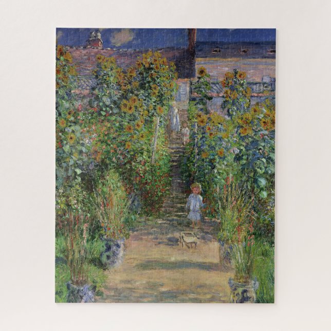 Monet Garden Vetheuil Impressionim Painting Jigsaw Puzzle (Vertical)