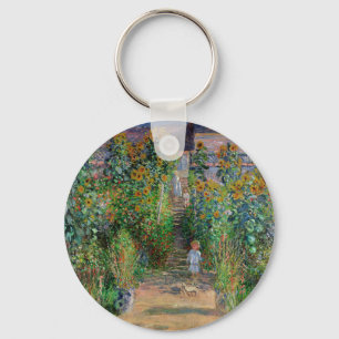 Monet Garden Vetheuil Impressionim Painting Keychain