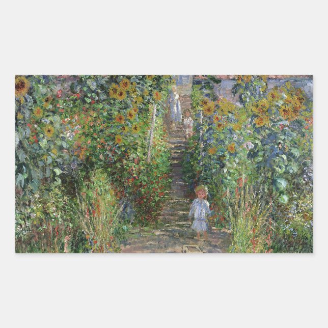 Monet Garden Vetheuil Impressionim Painting Sticker (Front)