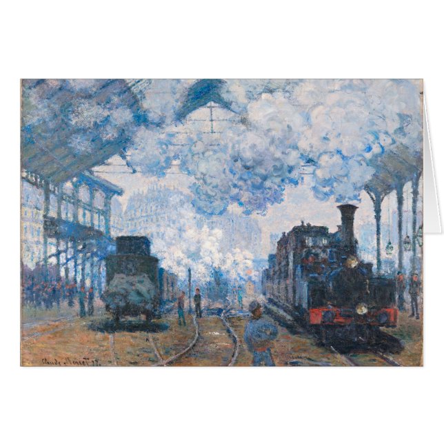 Monet - Gare Saint-Lazare, Arrivée du train (Devant horizontal)