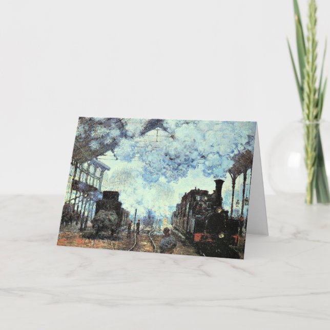 Monet - Gare St. Lazare, Arrival of Train  Card (Front)