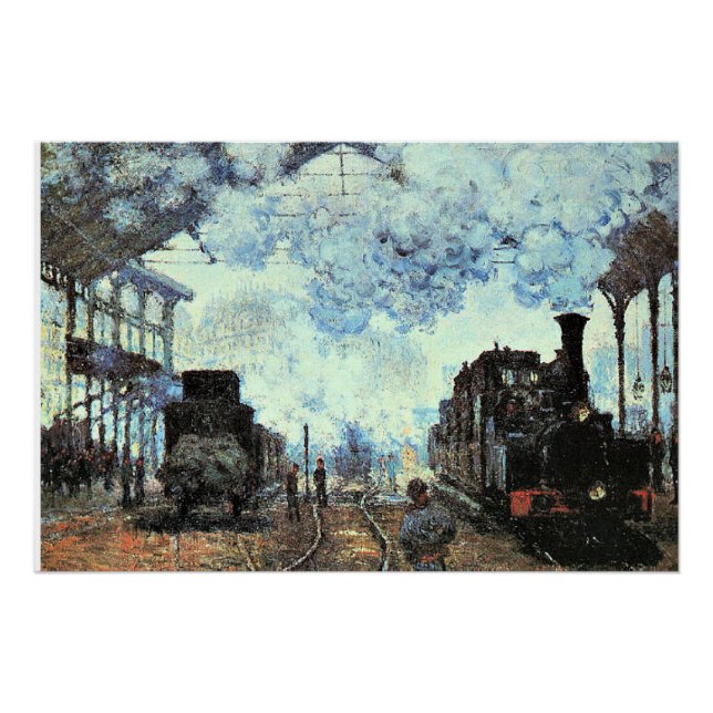 Monet - Gare St. Lazare, Arrival of Train  Poster (Front)